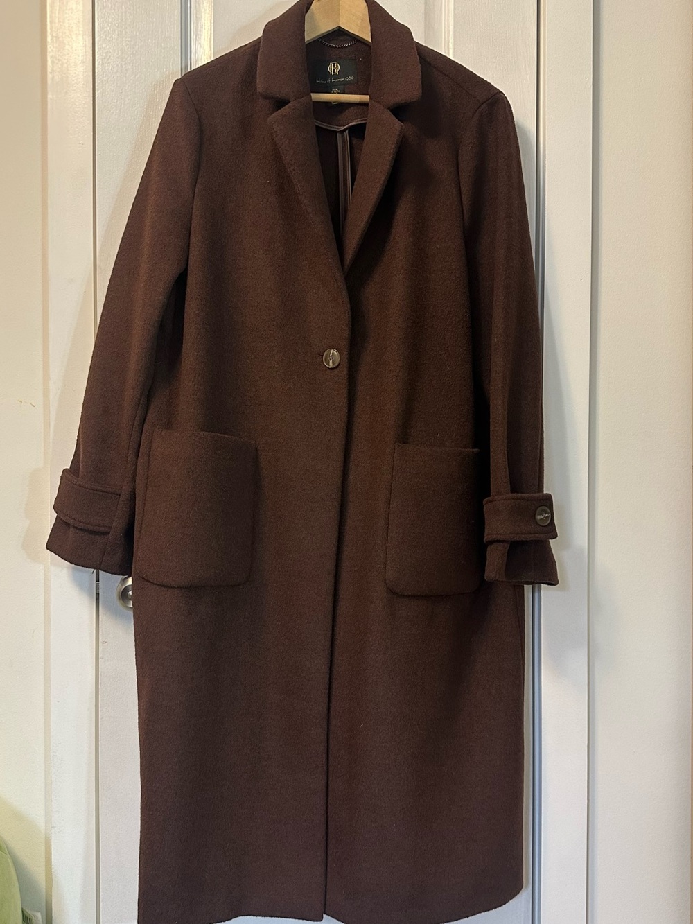 House of Harlow 1960 Brown Single-Button Wool Trench Coat